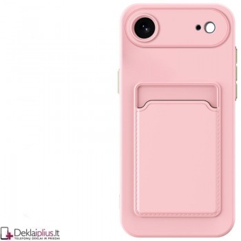 Guminis dėklas su kišenėle - rausvas (Apple Iphone Air)